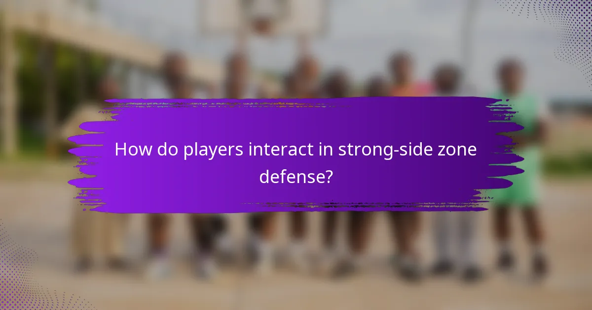 How do players interact in strong-side zone defense?