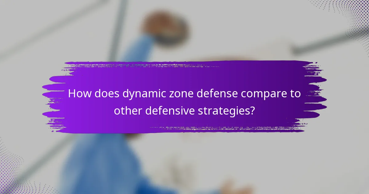 How does dynamic zone defense compare to other defensive strategies?