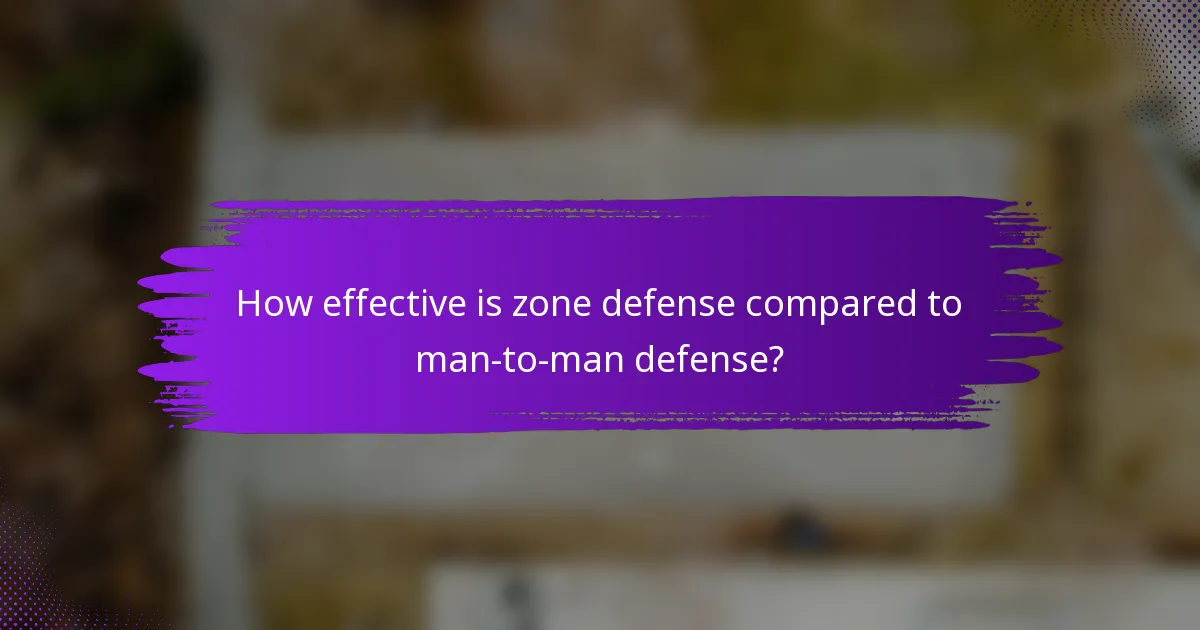 How effective is zone defense compared to man-to-man defense?