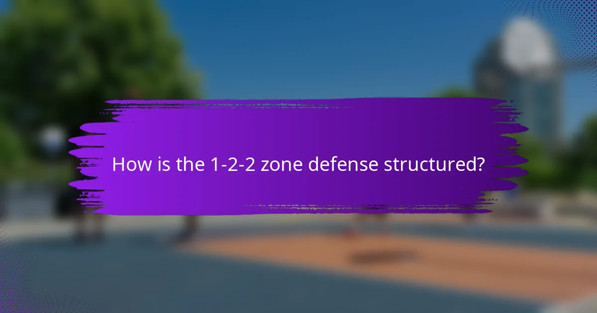 How is the 1-2-2 zone defense structured?