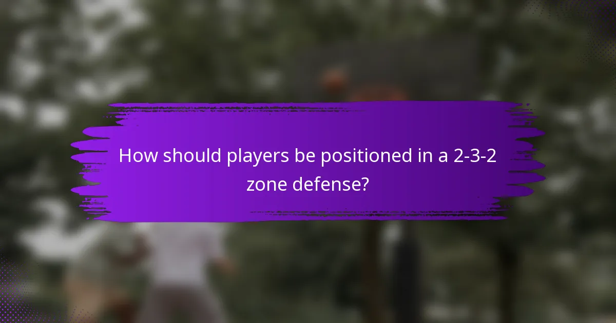 How should players be positioned in a 2-3-2 zone defense?