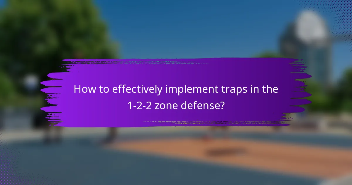 How to effectively implement traps in the 1-2-2 zone defense?