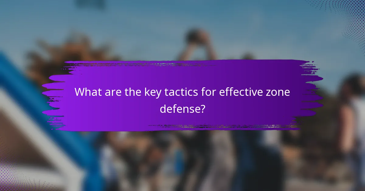 What are the key tactics for effective zone defense?