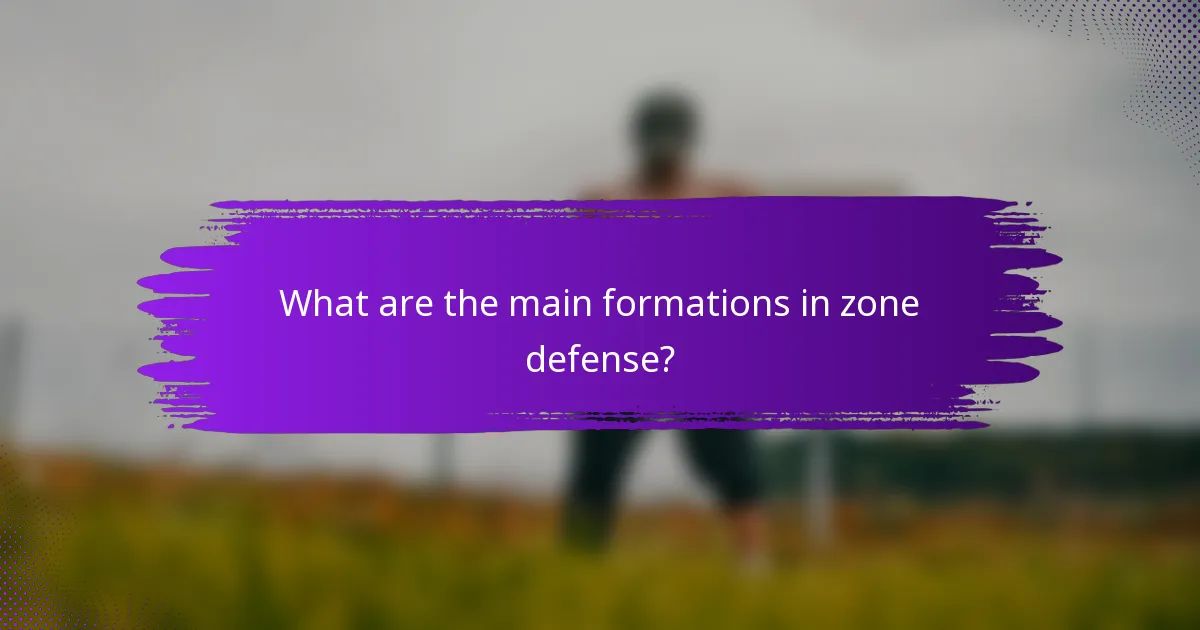 What are the main formations in zone defense?
