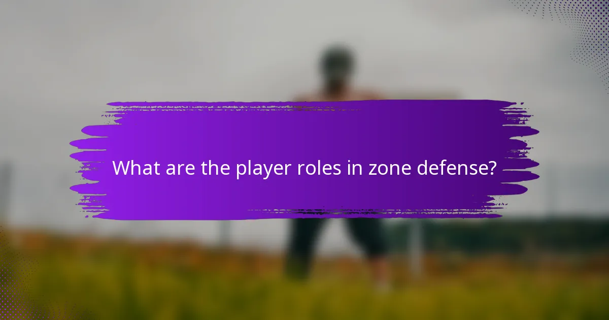 What are the player roles in zone defense?