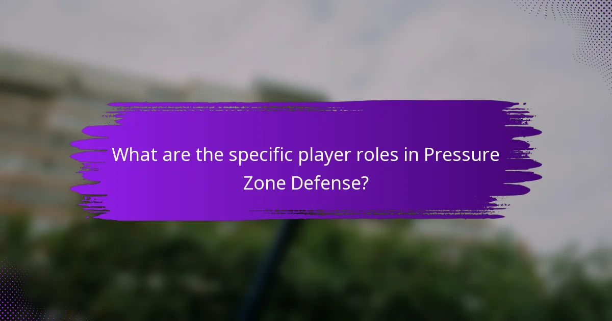 What are the specific player roles in Pressure Zone Defense?