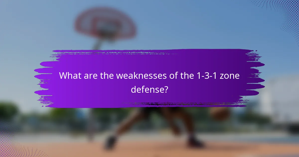 What are the weaknesses of the 1-3-1 zone defense?