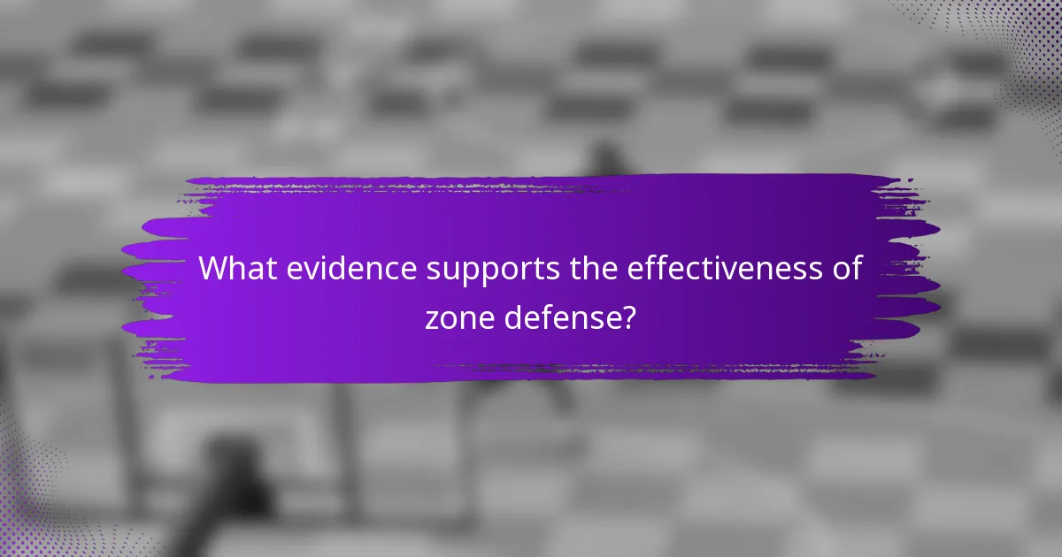 What evidence supports the effectiveness of zone defense?