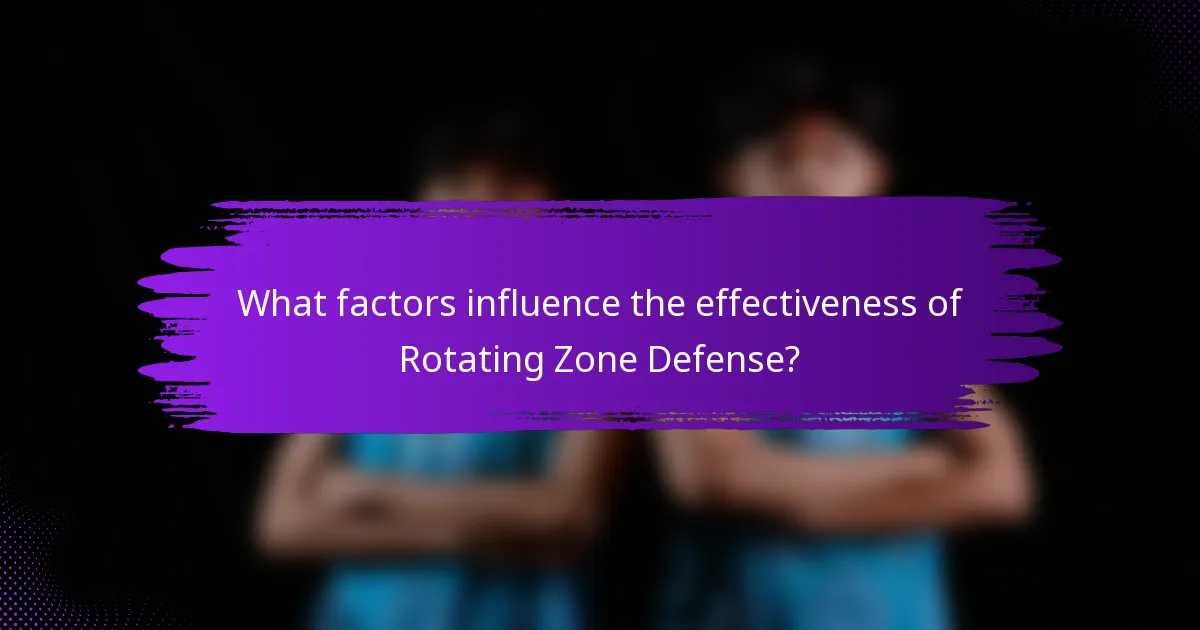 What factors influence the effectiveness of Rotating Zone Defense?