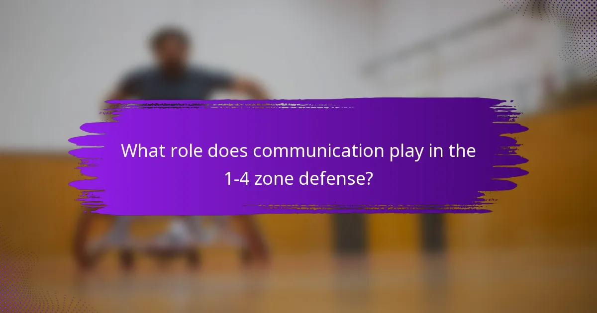 What role does communication play in the 1-4 zone defense?